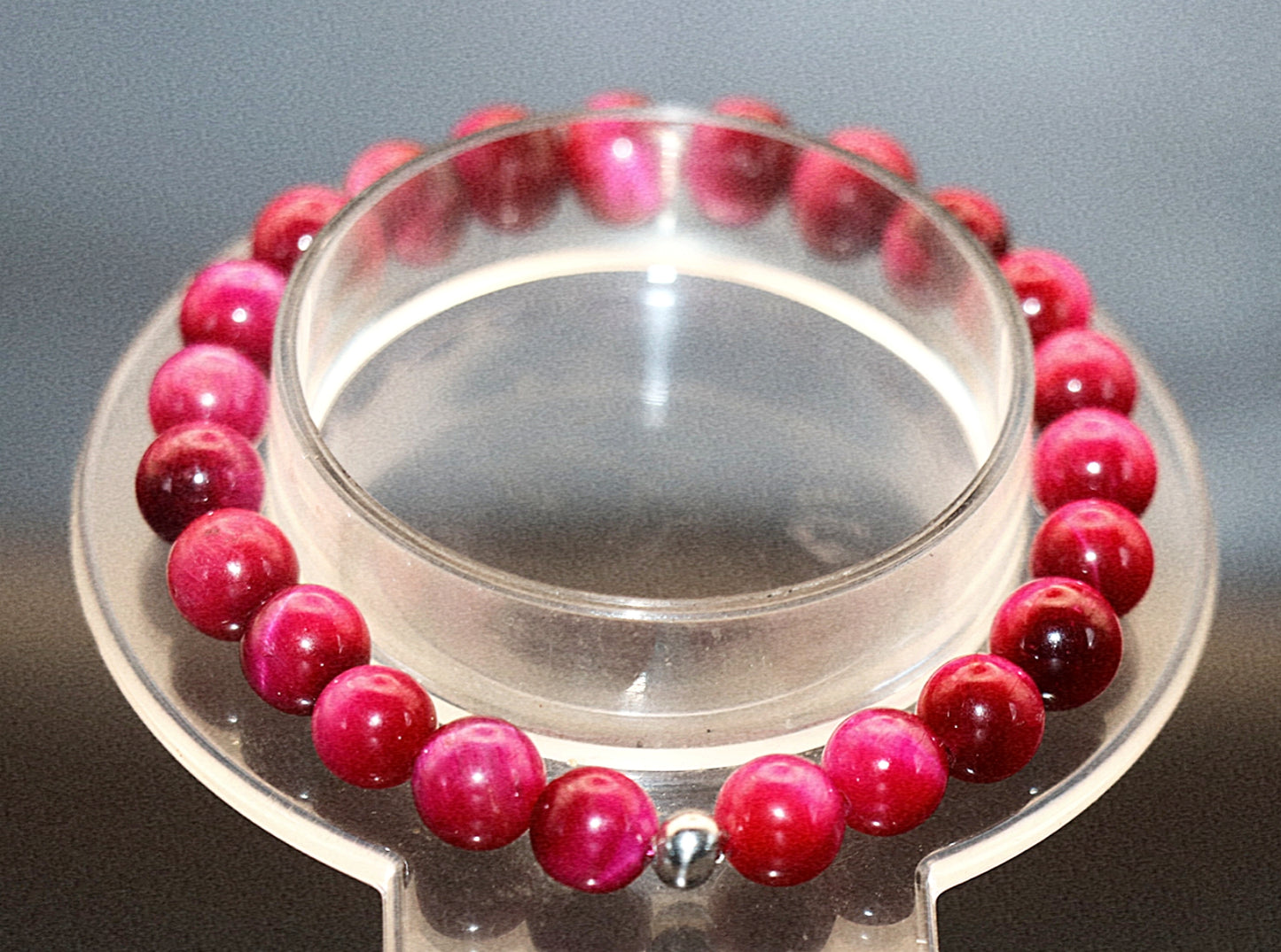 Rose Pink Tiger's Eye Gemstone Bracelet