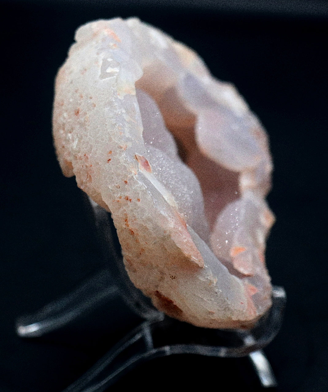 Rare White Agate Gemstone Specimen & Stand