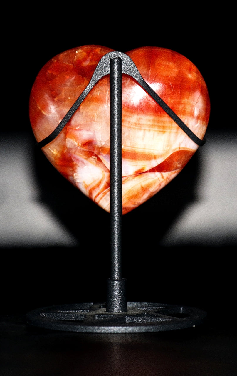 Carnelian Carved Heart Gemstone Success Active