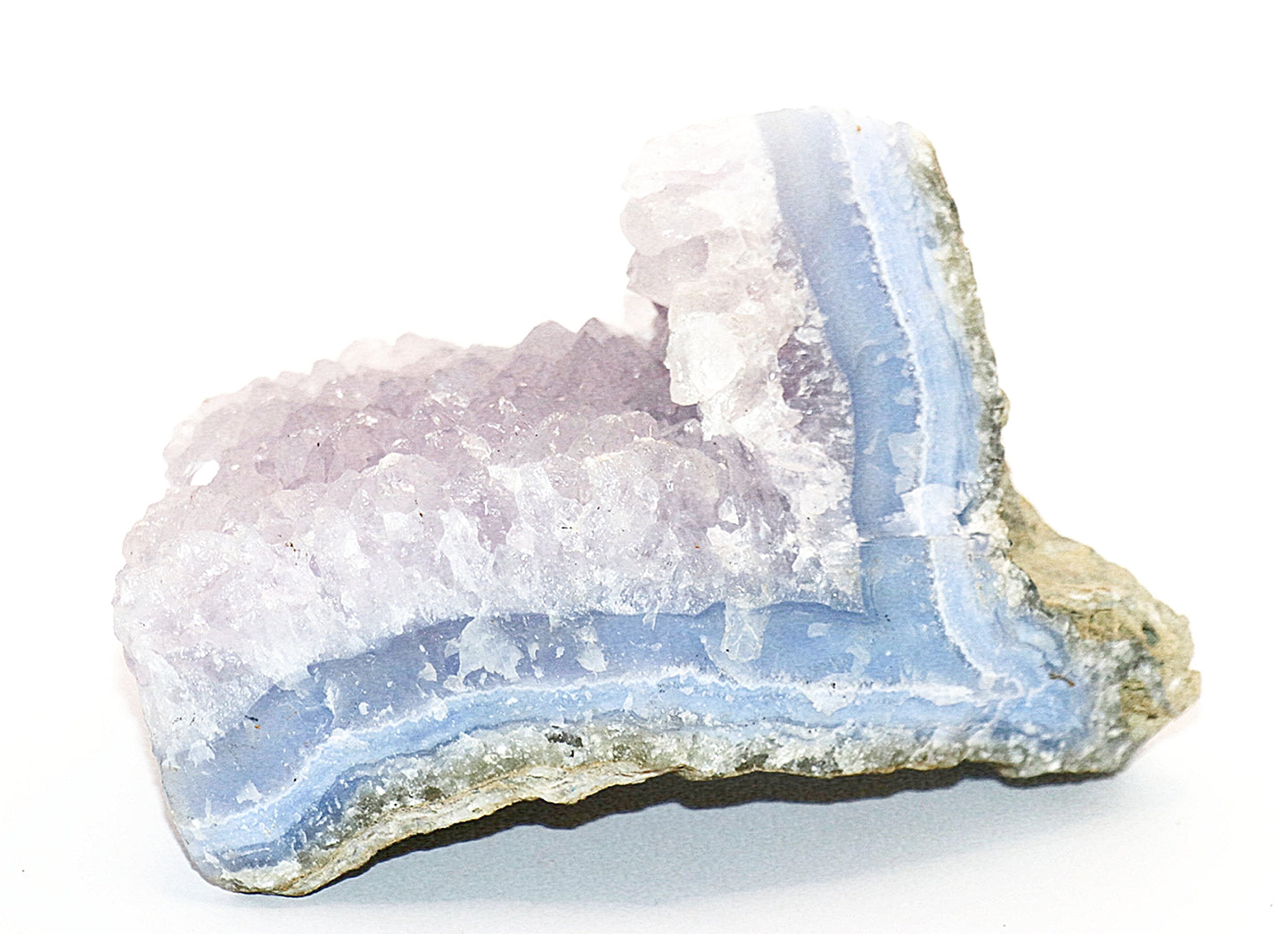 Blue Lace Agate Gemstone Specimen & Stand