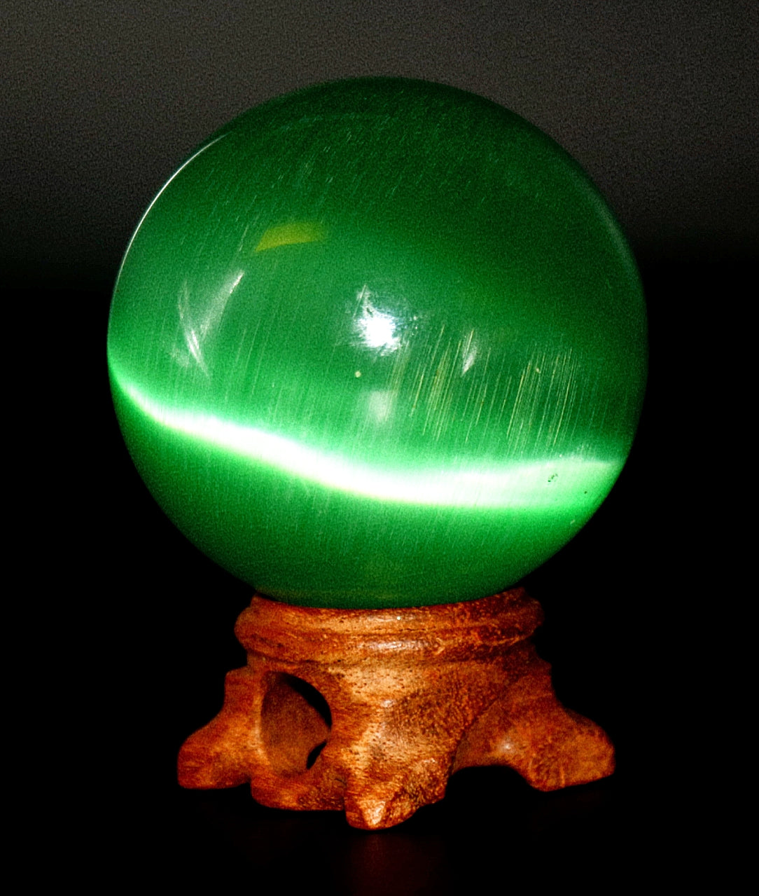 Pulsera de piedras preciosas de ojo de gato verde