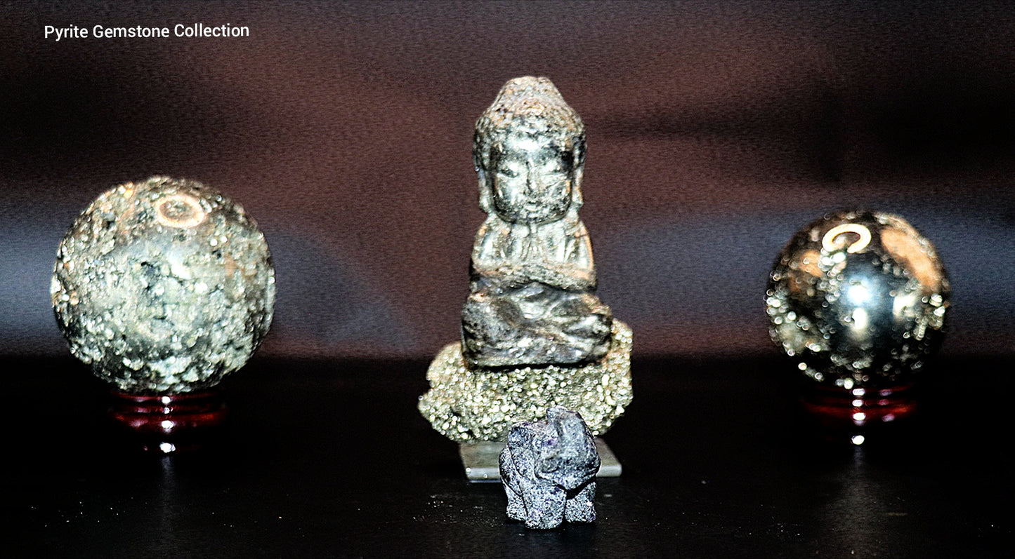 Pyrite Curved Buddha Meditating Gemstone