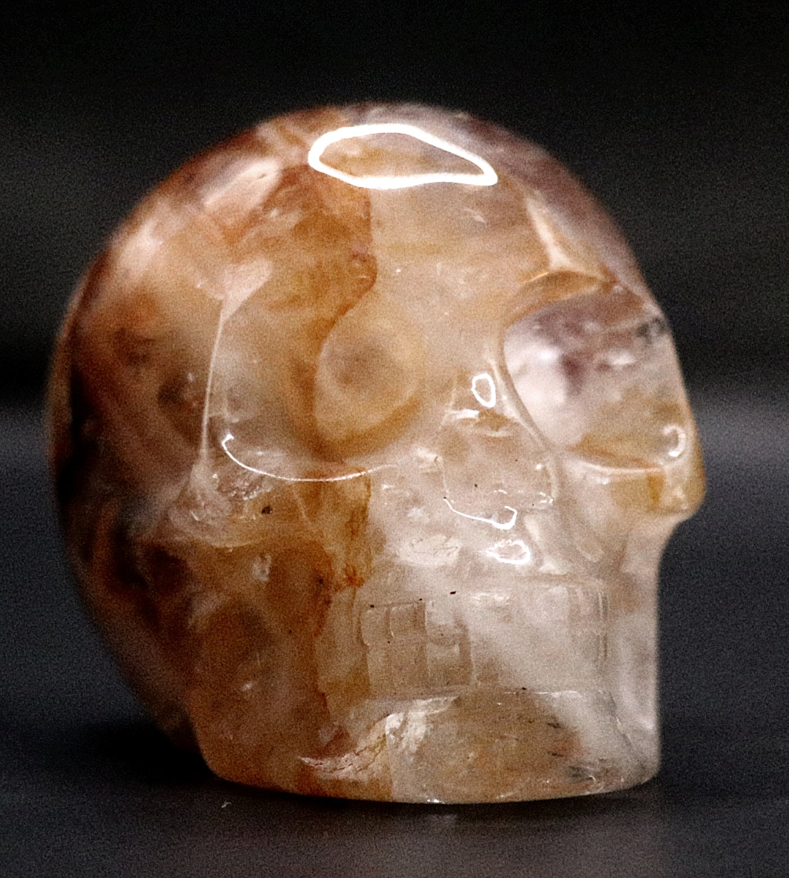 Golden Healer Gemstone Carved Skull