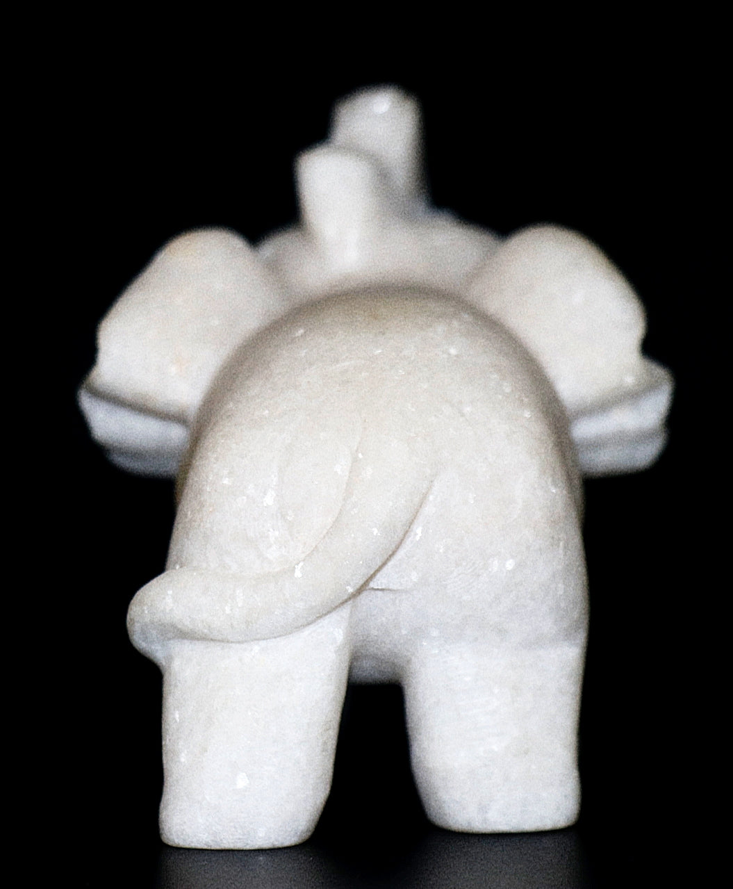 White Jade Gemstone Carved Elephant