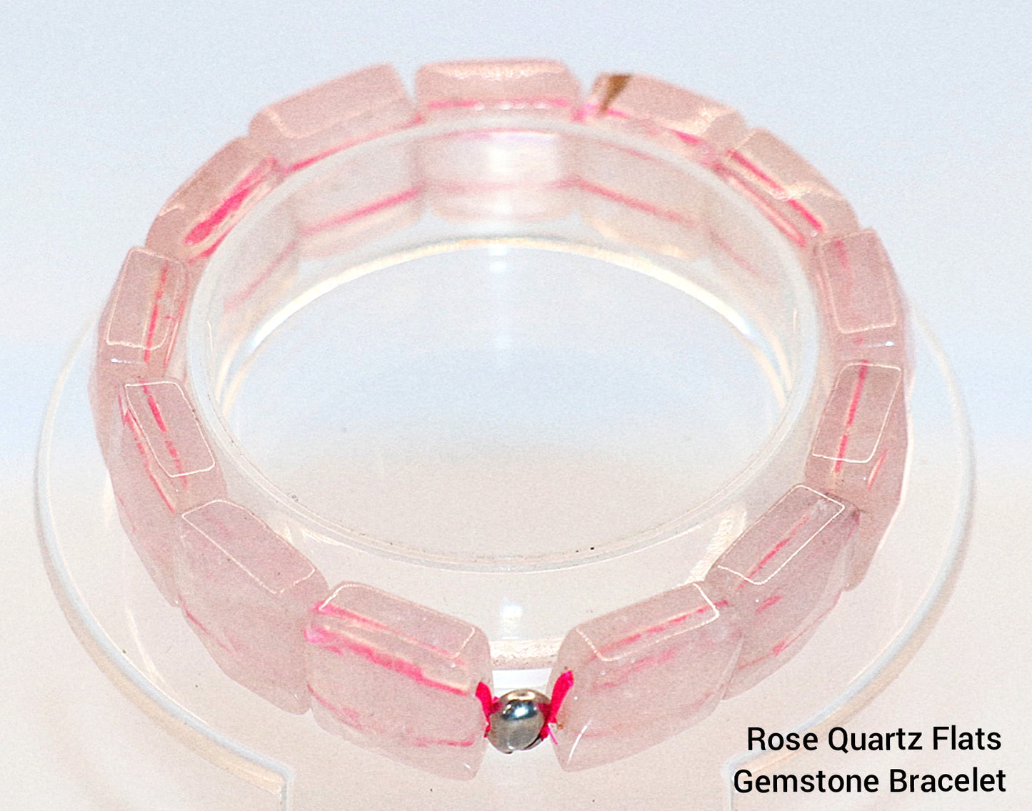 Rose Quartz Gemstone Flats Gemstone Bracelet