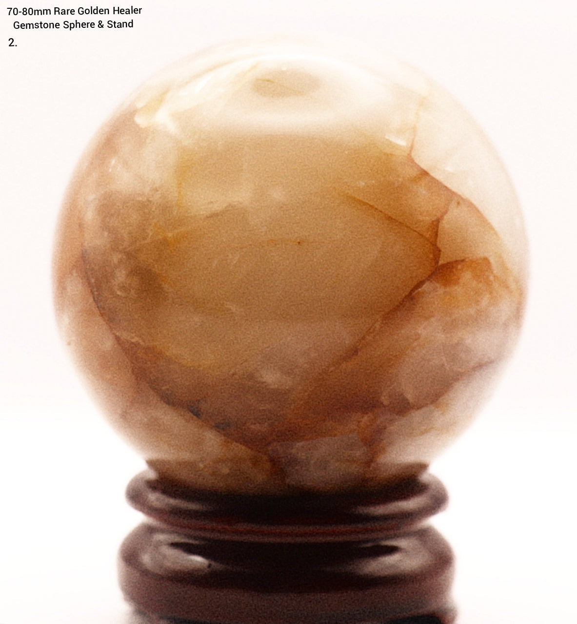 70 - 80mm 73mm - 87mm Rare Golden Healer Gemstone Sphere & Stand