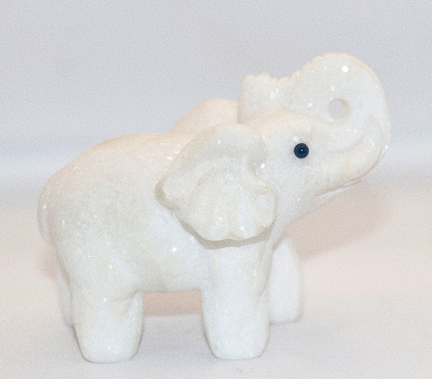 White Jade Gemstone Carved Elephant