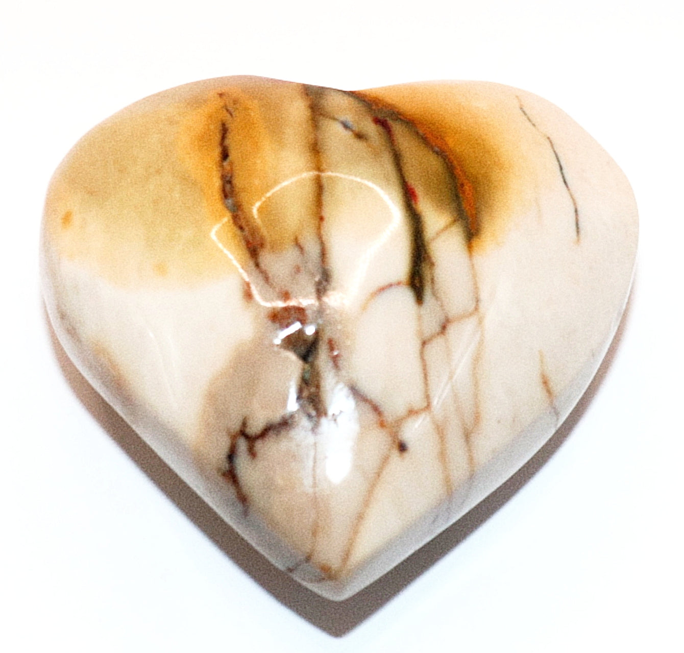 Mookaite Jasper Gemstone Carved Heart & Heart Stand