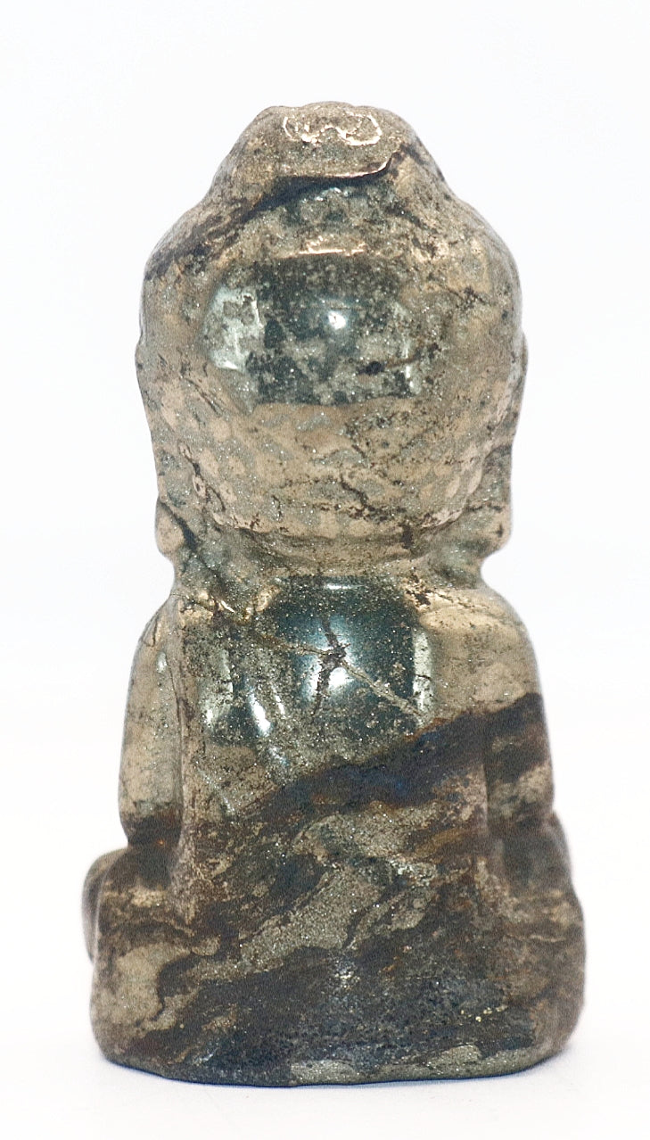 Pyrite Curved Buddha Meditating Gemstone