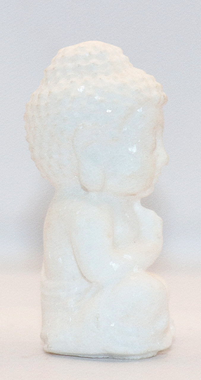 White Jade Gemstone Carved of Buddha Meditating