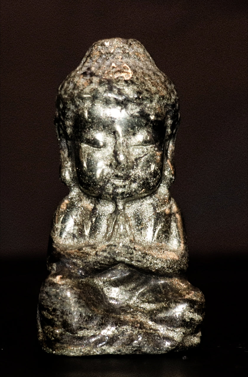 Pyrite Curved Buddha Meditating Gemstone