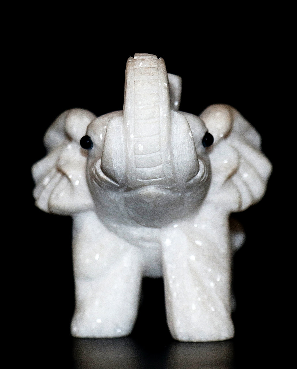 White Jade Gemstone Carved Elephant