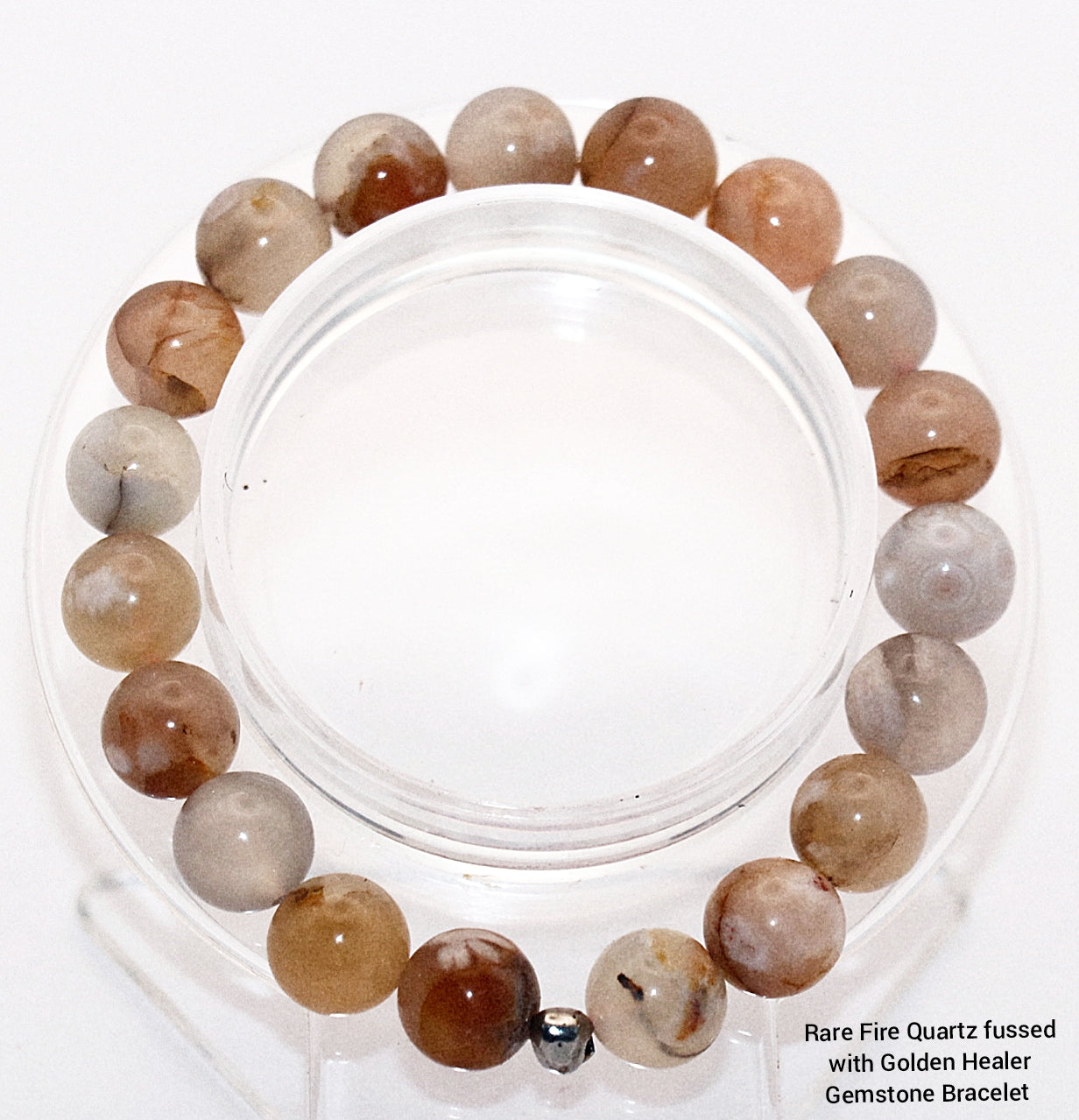 Rare Garden Quartz Fused with Fire Quartz Gemstone Bracelet