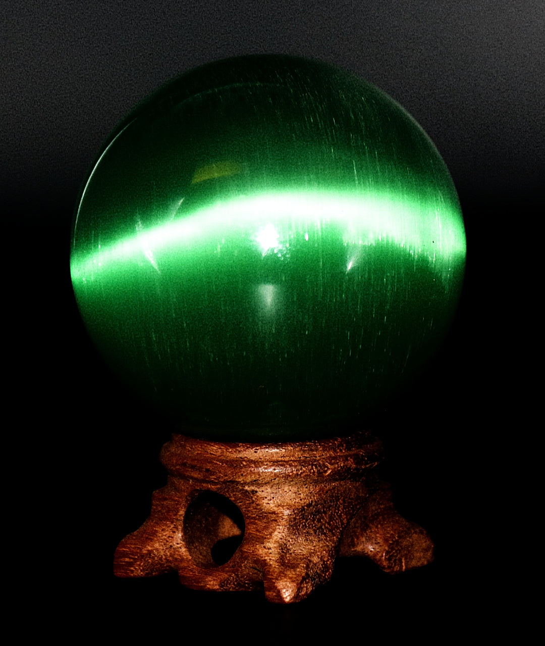Pulsera de piedras preciosas de ojo de gato verde