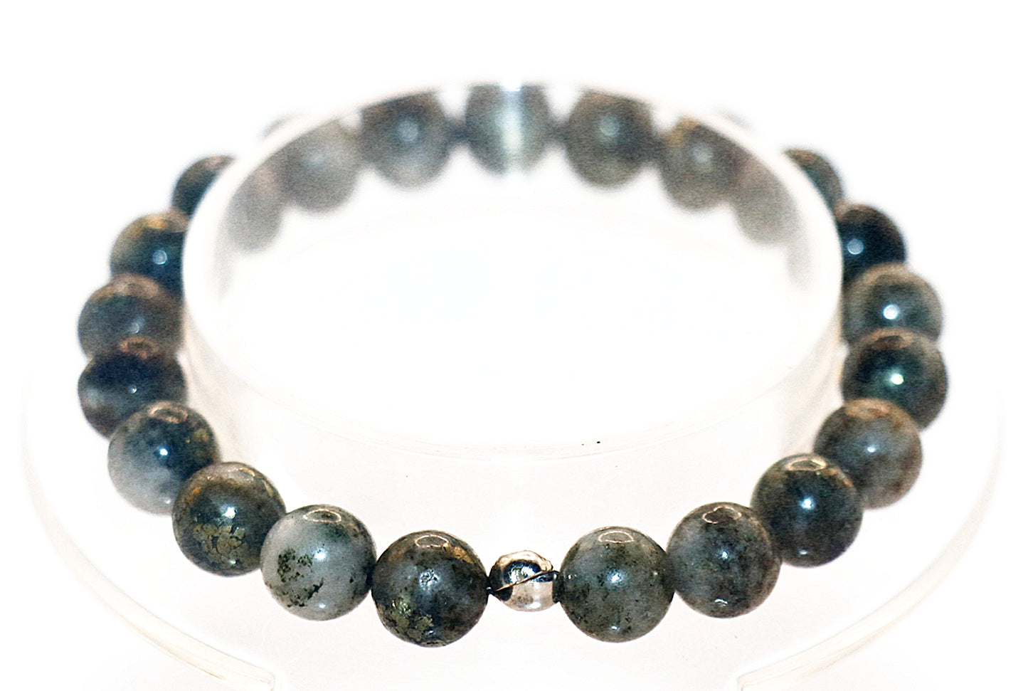 Rare Black Tourmaline fussed with Pryrite Gemstone Bracelet
