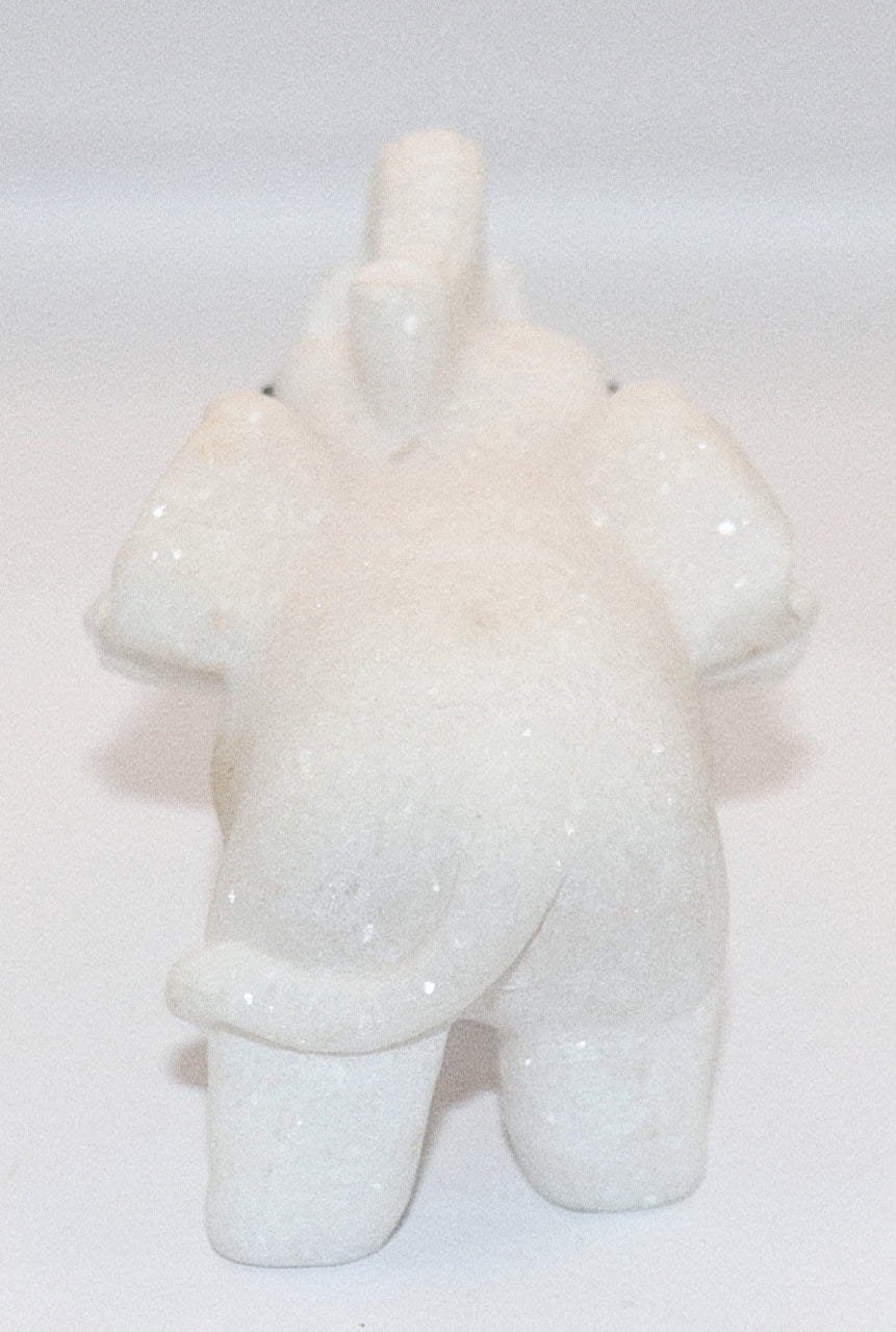 White Jade Gemstone Carved Elephant