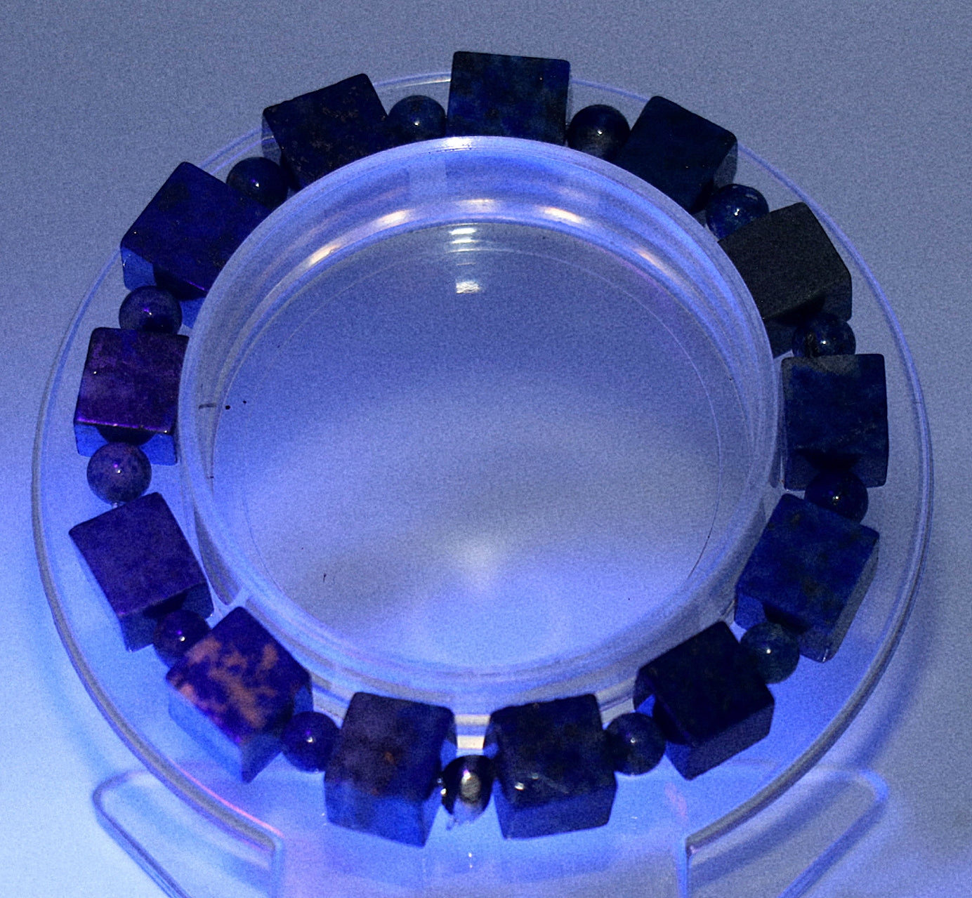 Blue Lapis Lazuli Square Gemstone Bracelet