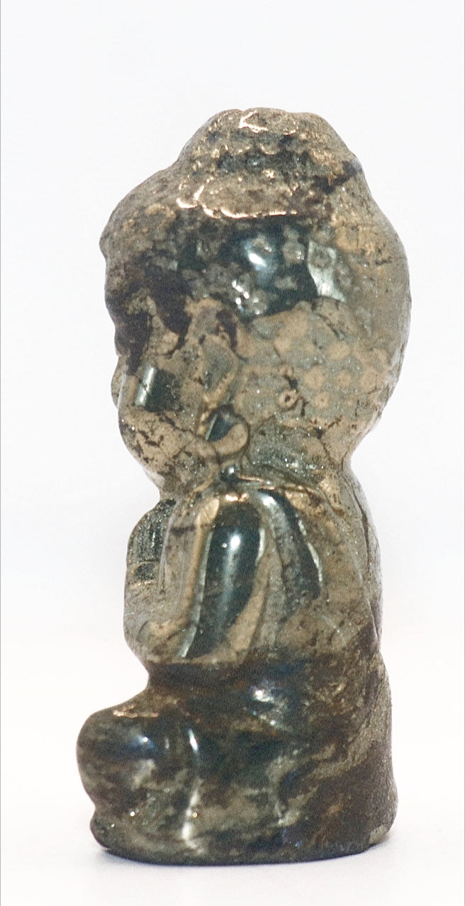 Pyrite Curved Buddha Meditating Gemstone