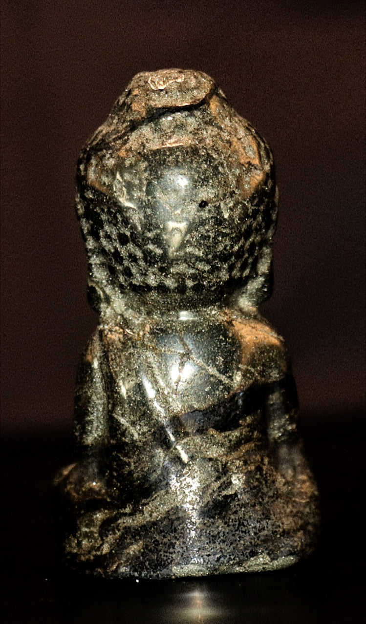 Pyrite Curved Buddha Meditating Gemstone