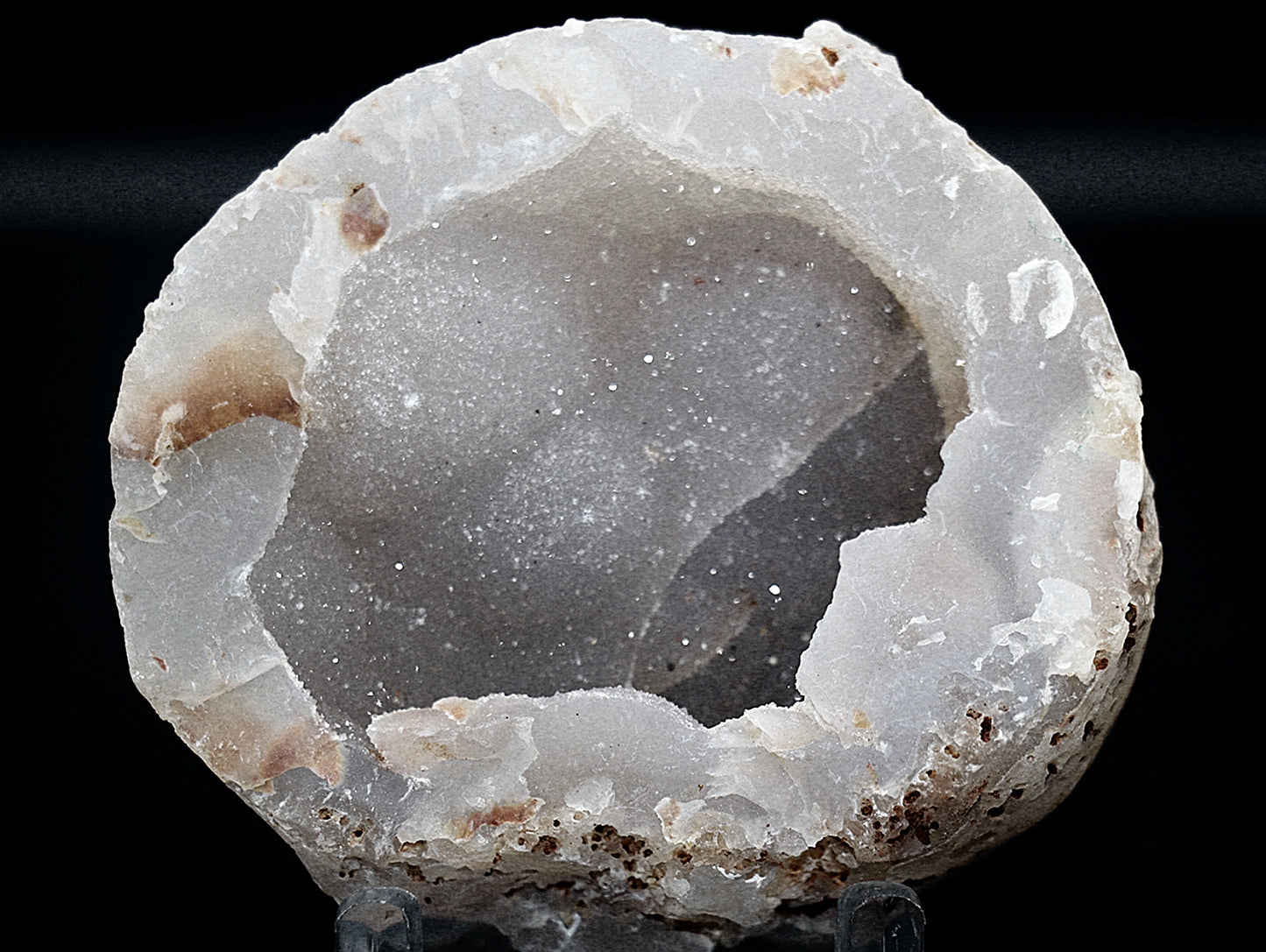 Rare White Agate Gemstone Specimen & Stand