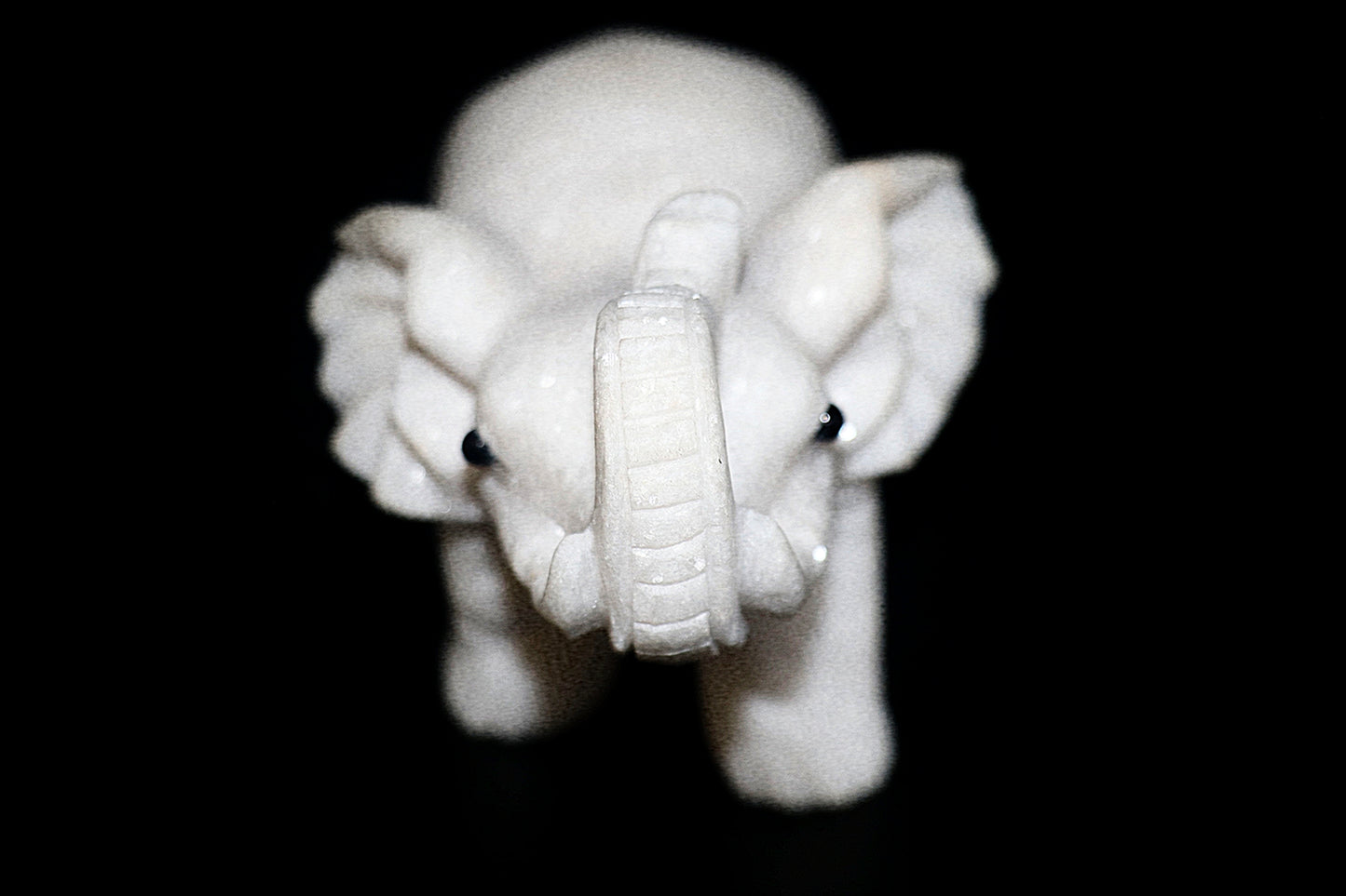 White Jade Gemstone Carved Elephant