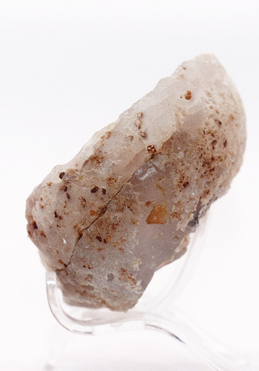 Rare White Agate Gemstone Specimen & Stand