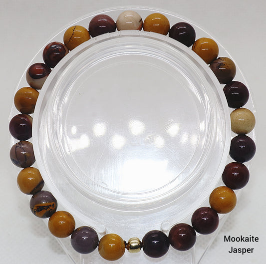 Pulsera de piedras preciosas de jaspe mokaita