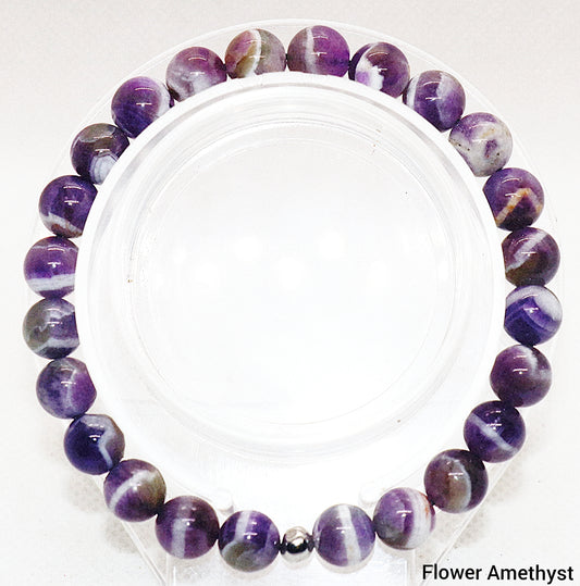 Flower Amethyst Gemstone Bracelet