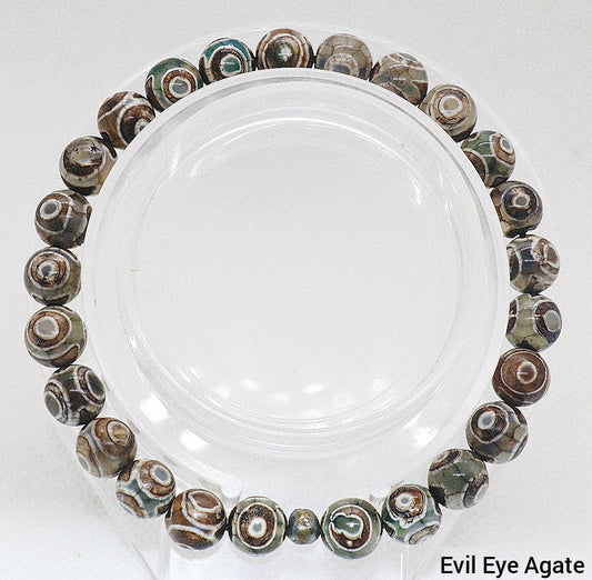 Evil Eye Agate Gemstone Bracelet