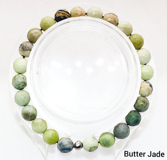 Faceted Butter Jade Gemstone Bracelet