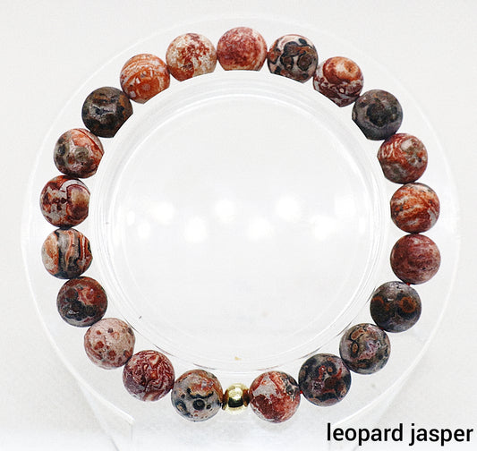 Leopardskin jasper Gemstone Bracelet