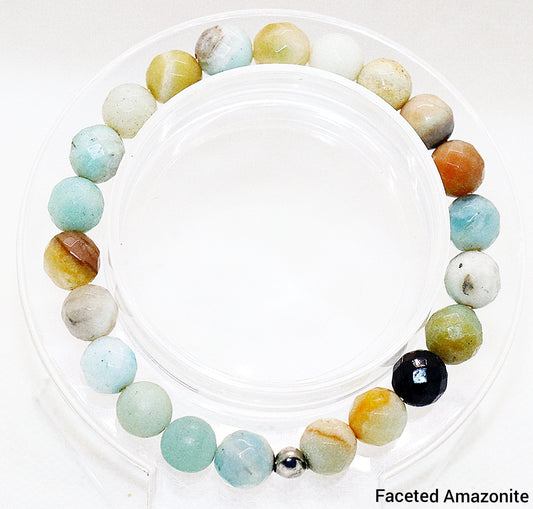 Faceted Amazonite Gemstone Bracelet