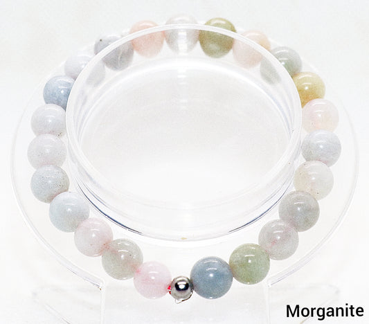 Pulsera de piedras preciosas de morganita