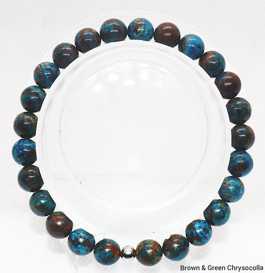 Brown & Green Chrysocolla Gemstone Bracelet