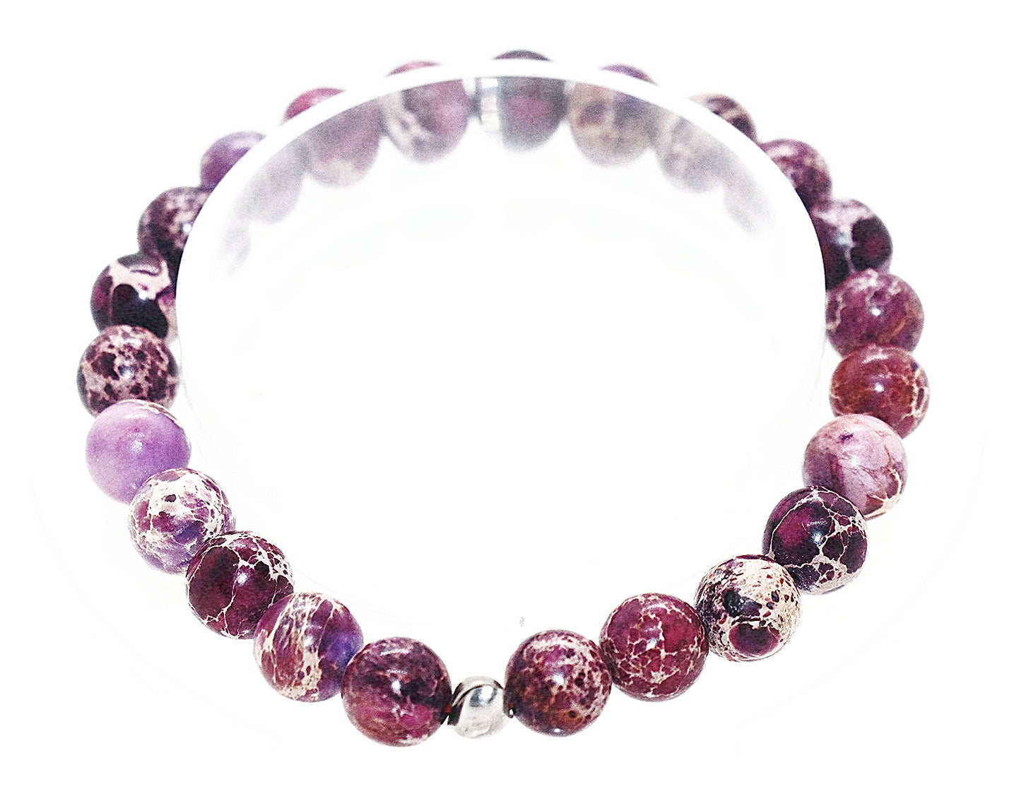 Pulsera de piedras preciosas de jaspe imperial morado