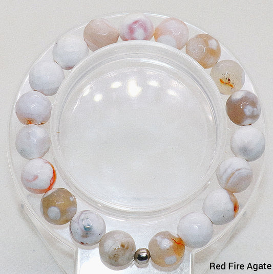 Red Fire Agate Gemstone Bracelet