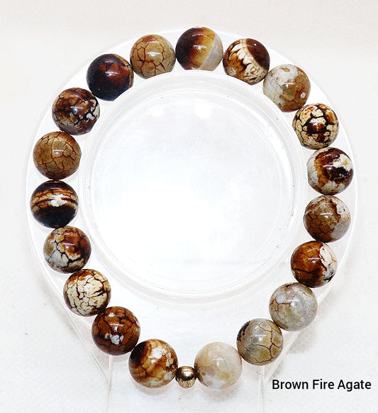 Brown Fire Agate Gemstone Bracelet