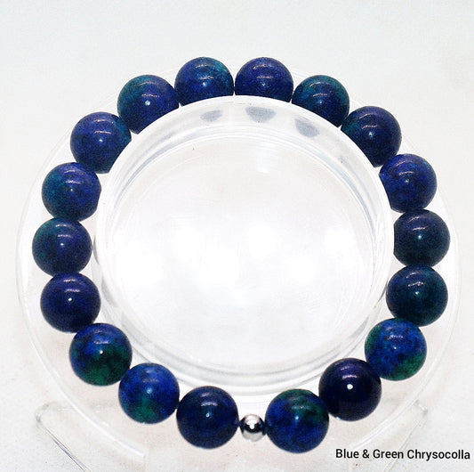 Blue & Green Chrysocolla Gemstone Bracelet