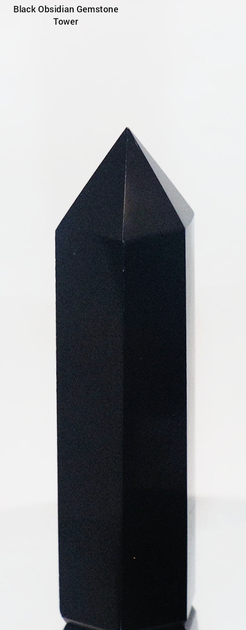 Black Obsidian Gemstone Tower