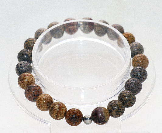 Brown Artistic Jasper Gemstone Bracelet