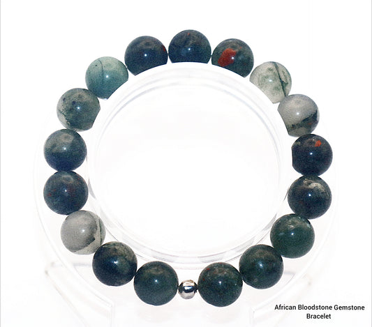 African Bloodstone Gemstone Bracelet