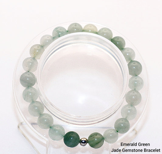 Emerald Green Jade Gemstone Bracelet