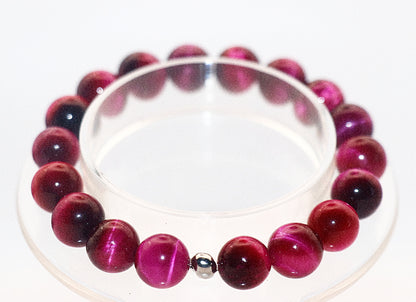 Rose Pink Tiger's Eye Gemstone Bracelet