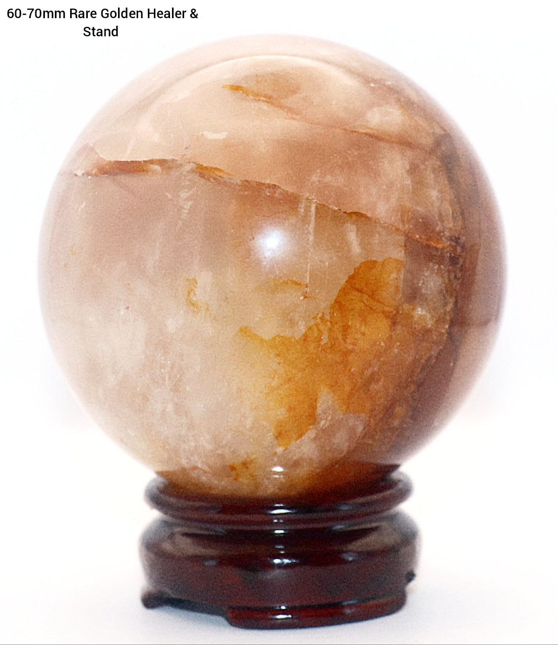 70 - 80mm 73mm Rare Golden Healer Gemstone Sphere & Stand