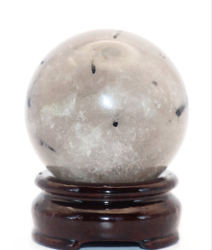 70 - 80mm 78mm & 58mm Black Tourmaline Gemstone Sphere & Stand