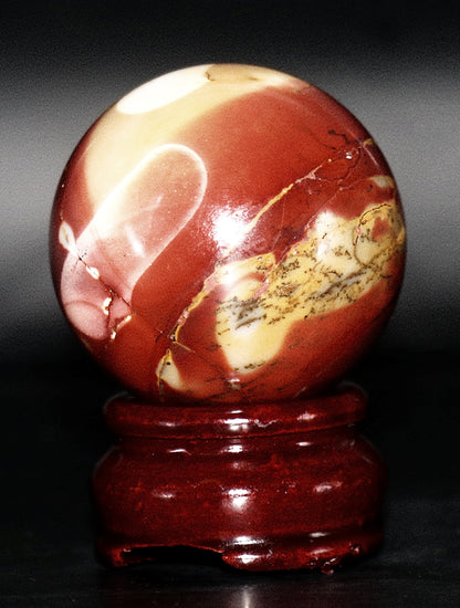 50mm Mookaite Jasper Gemstone Sphere & Circular Stand