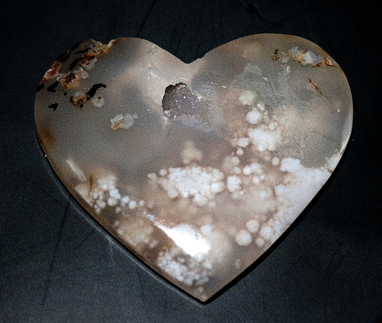 Amethyst Curved Heart Gemstone & Heart Stand