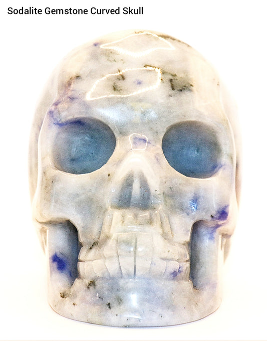 Sodalite Gemstone Carved Skull