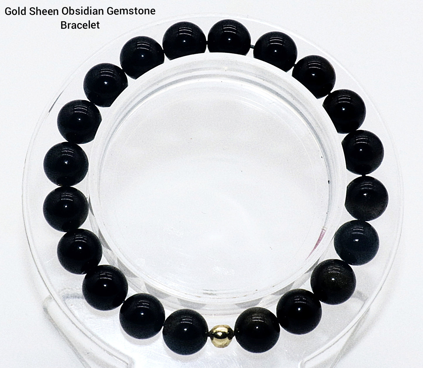 Black Silver Sheen Obsidian Gemstone Bracelet