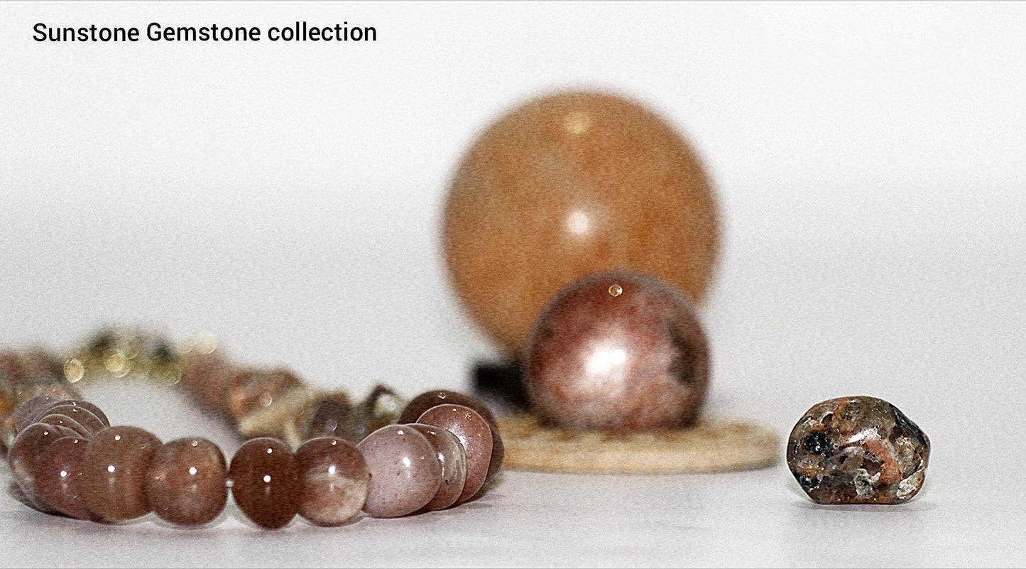 Sunstone Gemstone Sphere & Sphere Stands